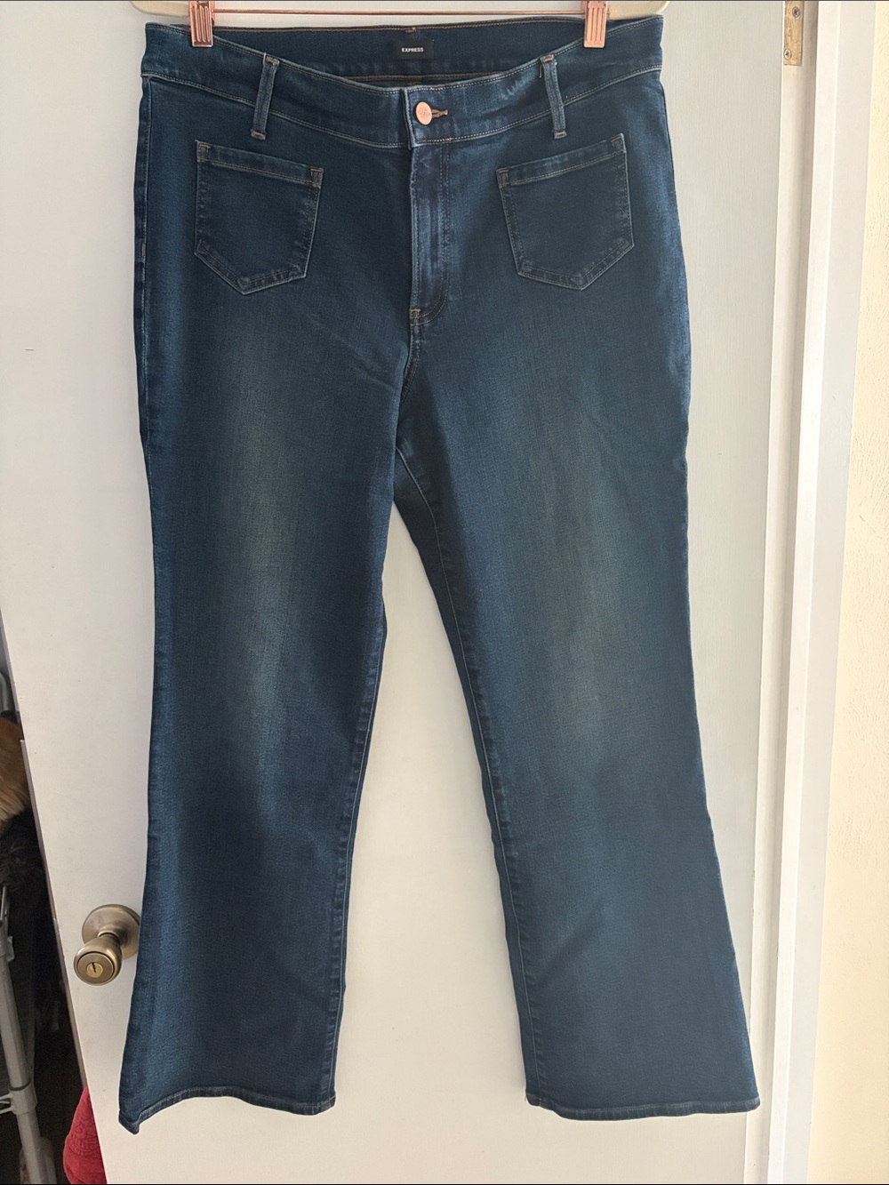 Express Women's Dark Indigo Straight Leg Jeans